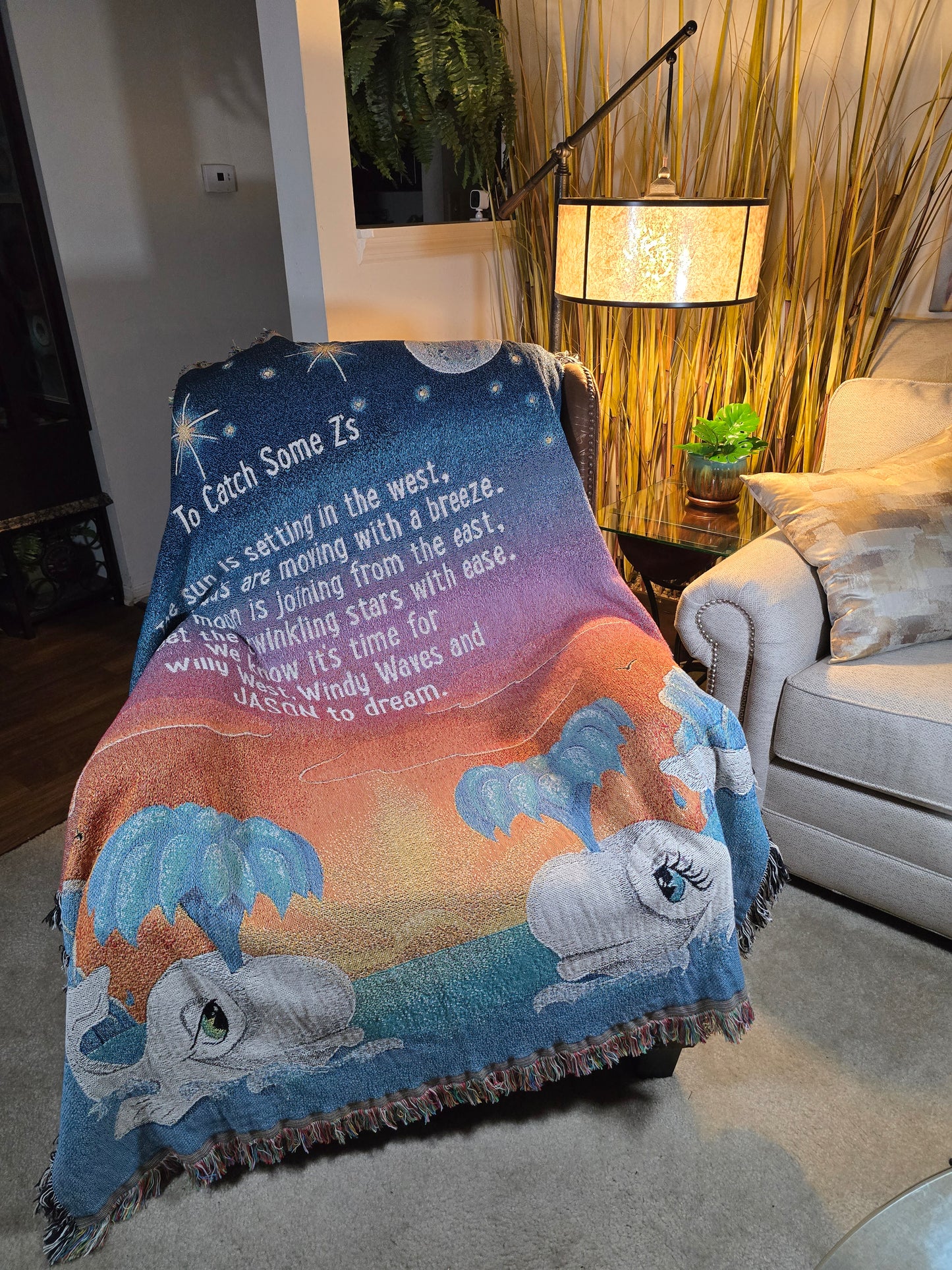 Personalized Whale Throw Blankets