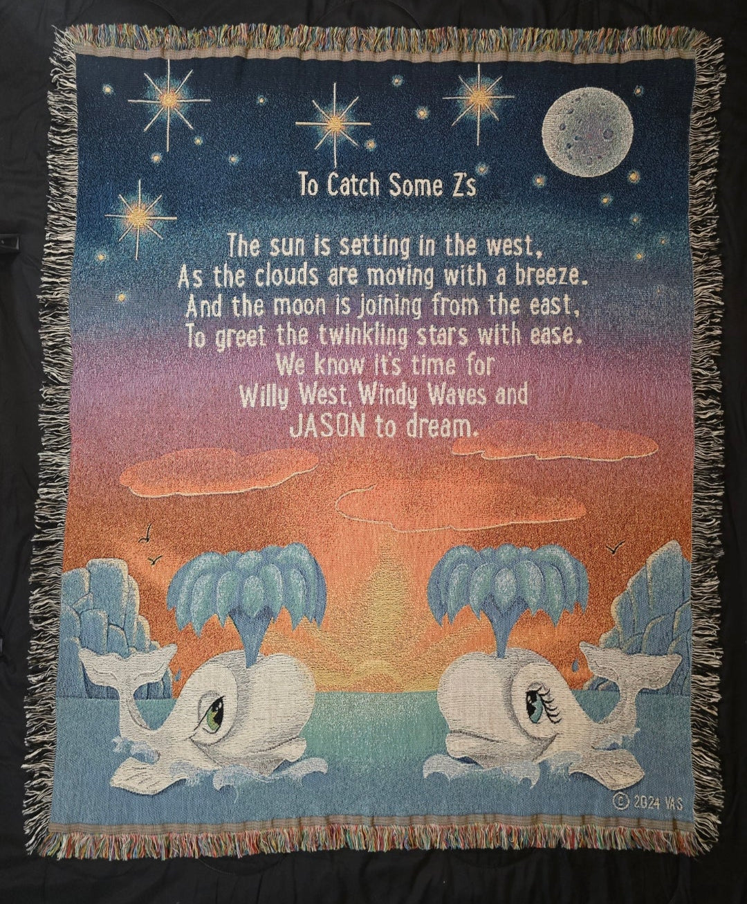 Personalized Whale Throw Blankets