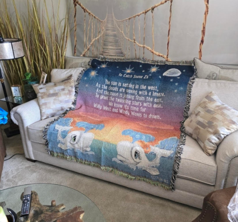 Personalized Whale Throw Blankets