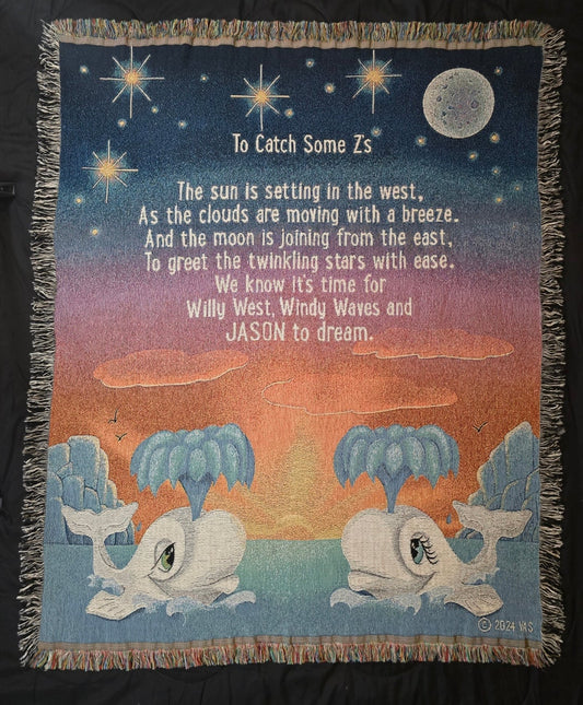 Personalized Whale Throw Blankets