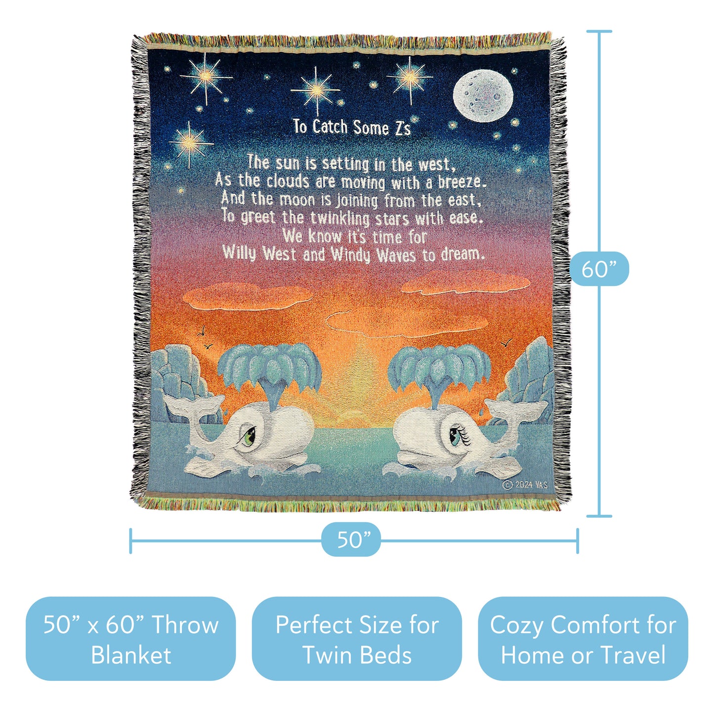 Willy West and Windy Waves Personalized Tapestry Blanket