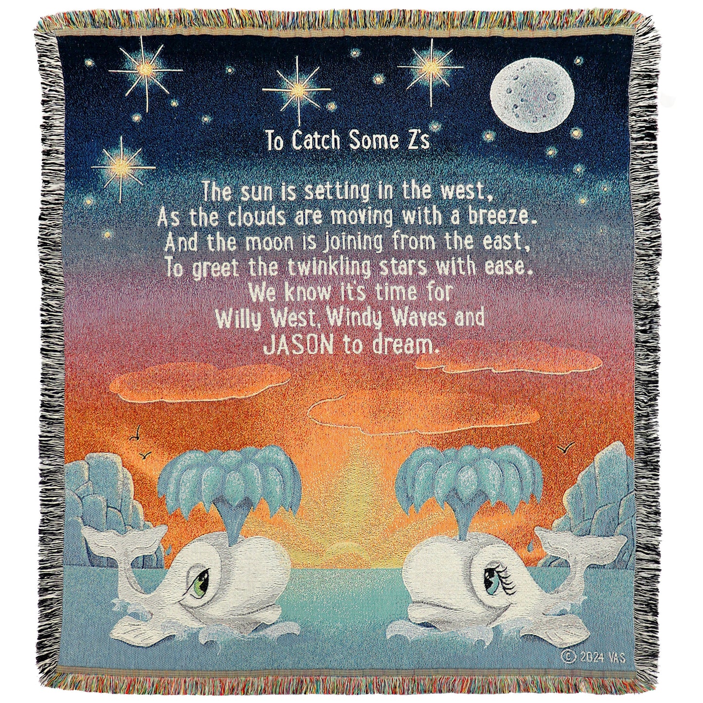Willy West and Windy Waves Personalized Tapestry Blanket