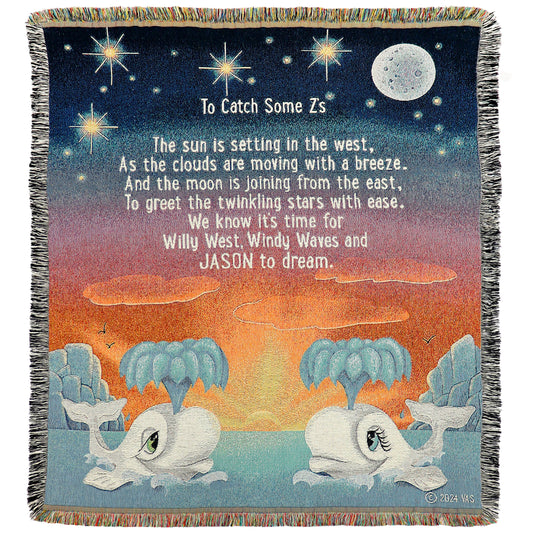 Willy West and Windy Waves Personalized Tapestry Blanket