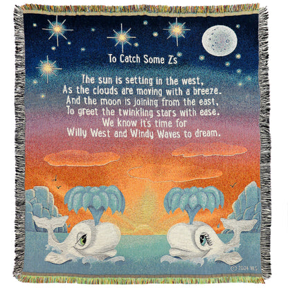 Willy West and Windy Waves Tapestry Blanket